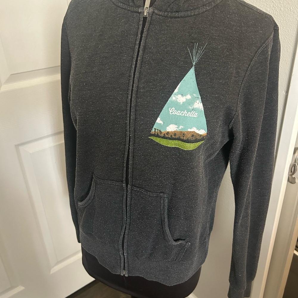 COACHELLA 2013 Vintage sweatshirt with zip up hoodie S